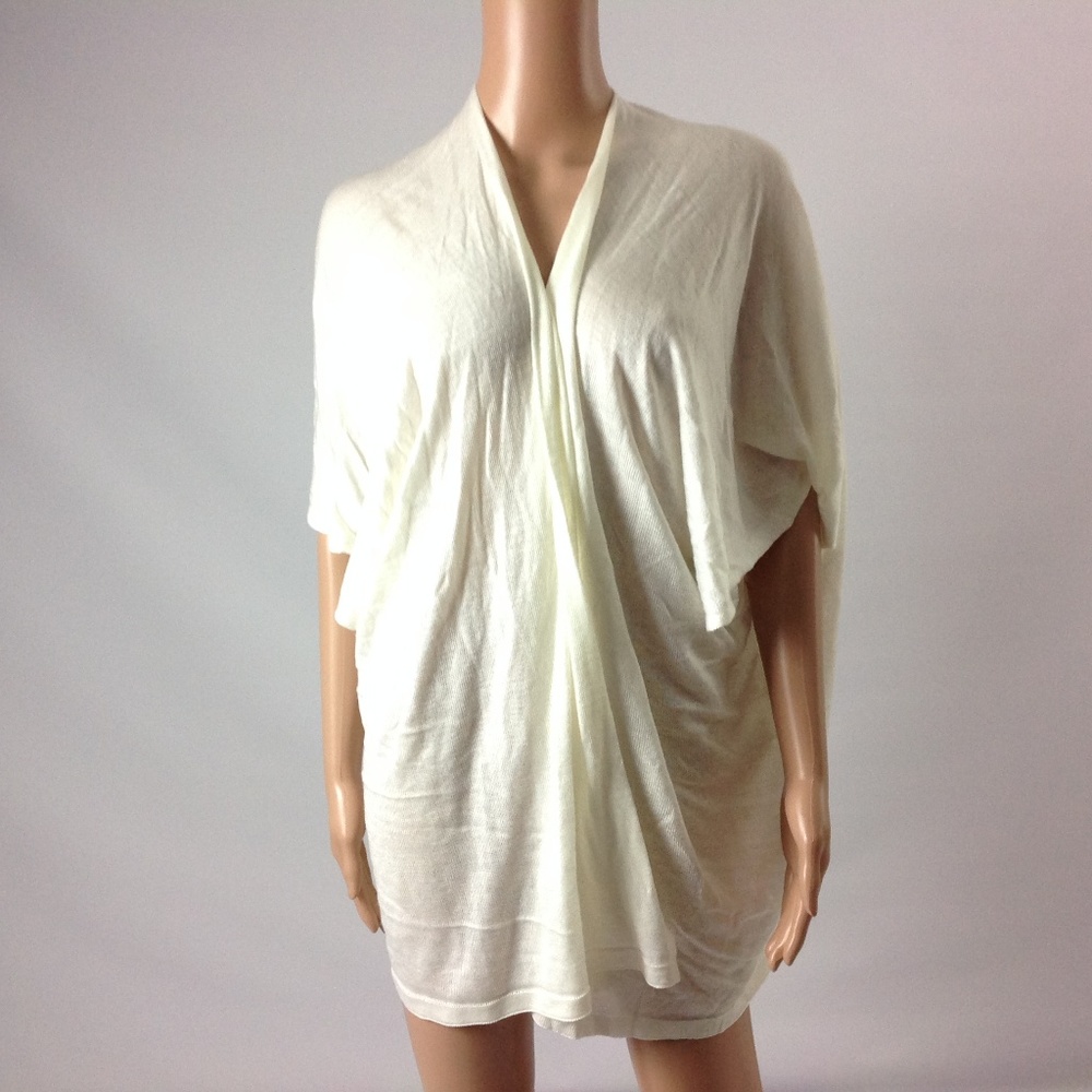 K Accessories Women's Tunic Open Front Top Cream